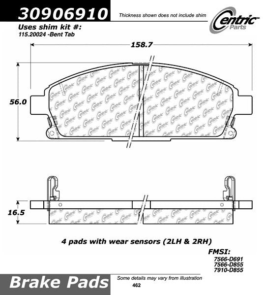 StopTech Sport Brake Pads With Shims And Hardware