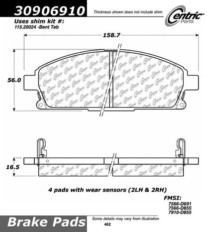 StopTech Sport Brake Pads With Shims And Hardware