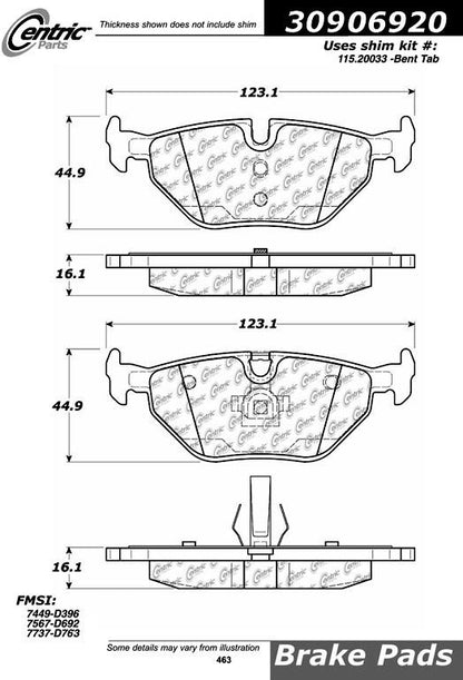 StopTech Sport Brake Pads With Shims And Hardware