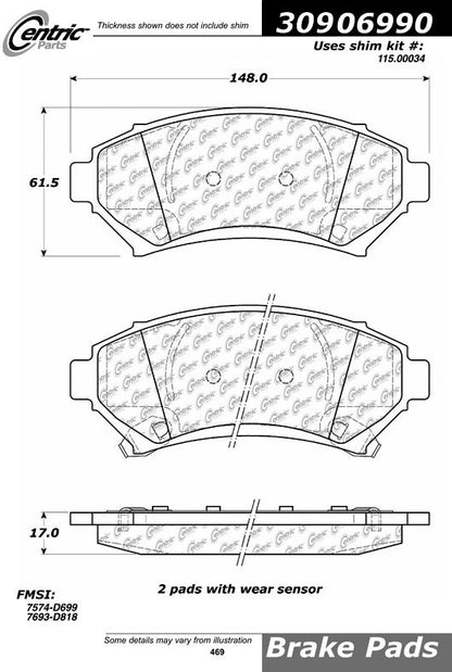 StopTech Sport Brake Pads With Shims And Hardware