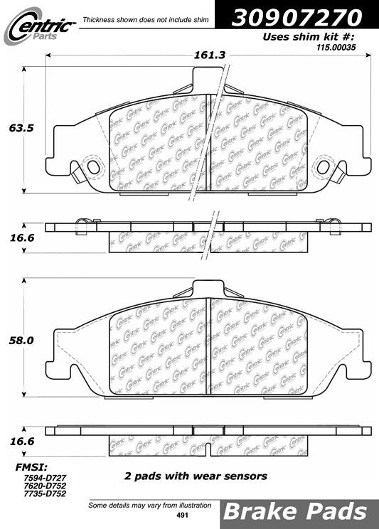 StopTech Sport Brake Pads With Shims And Hardware