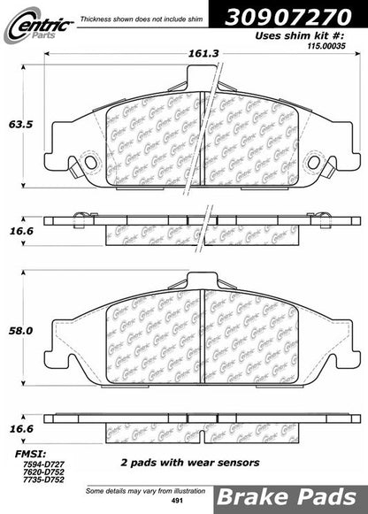 StopTech Sport Brake Pads With Shims And Hardware
