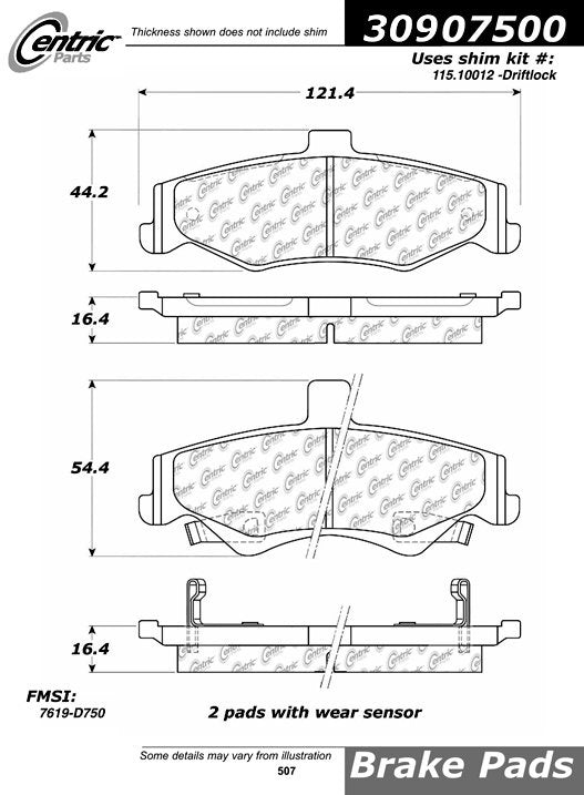 StopTech Sport Brake Pads With Shims And Hardware