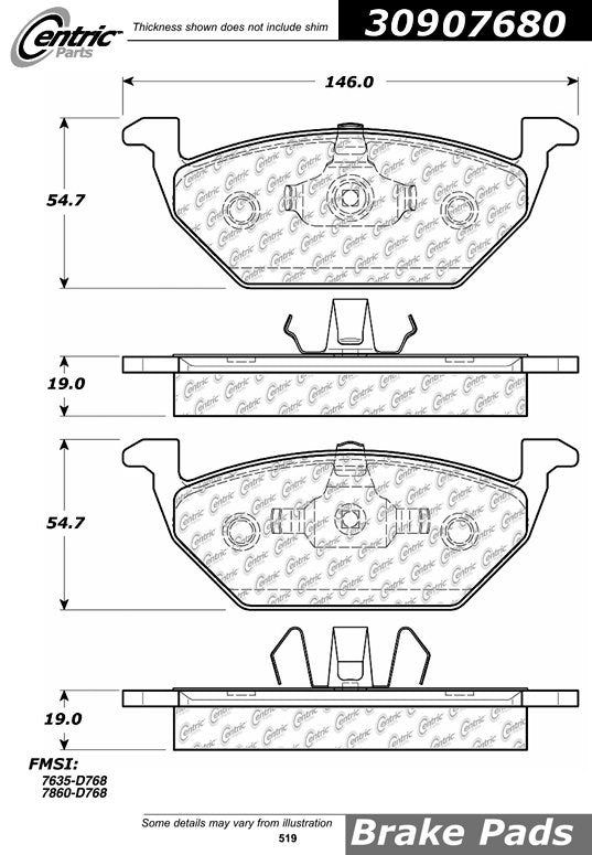 StopTech Sport Brake Pads With Shims And Hardware