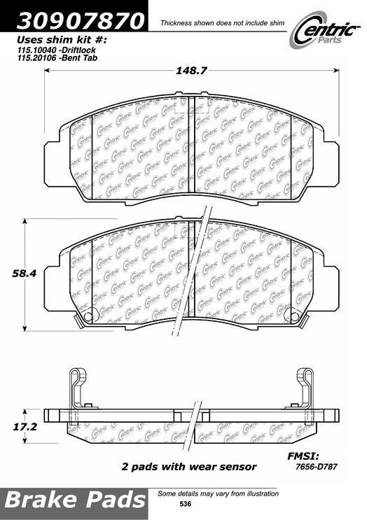 StopTech Sport Brake Pads With Shims And Hardware
