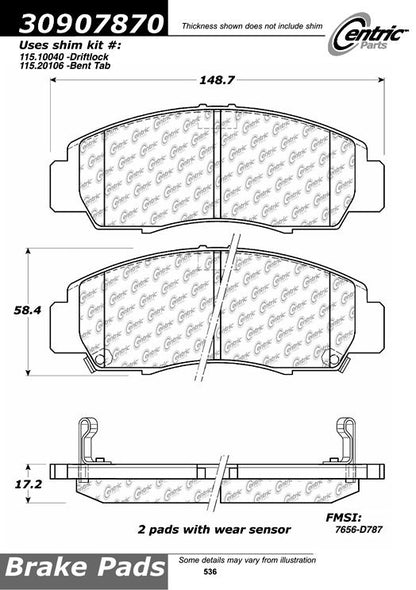 StopTech Sport Brake Pads With Shims And Hardware