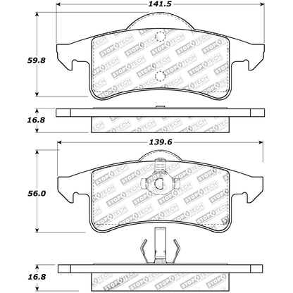 StopTech Sport Brake Pads With Shims And Hardware