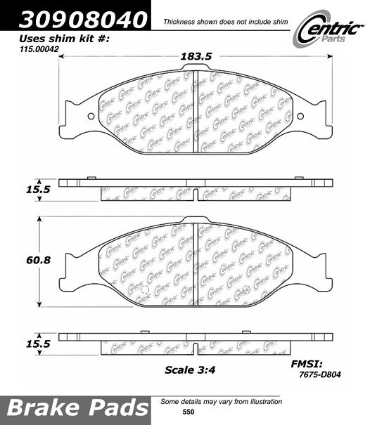 StopTech Sport Brake Pads With Shims And Hardware