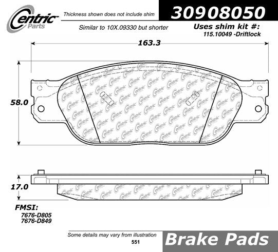 StopTech Sport Brake Pads With Shims And Hardware