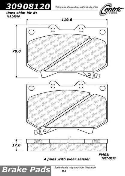 StopTech Sport Brake Pads With Shims And Hardware