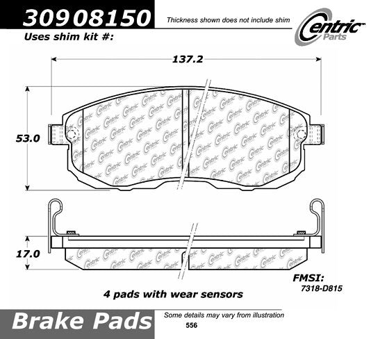 StopTech Sport Brake Pads With Shims And Hardware