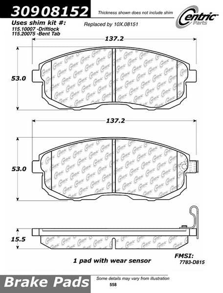 StopTech Sport Brake Pads With Shims And Hardware