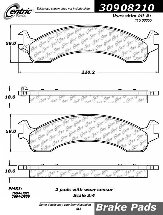 StopTech Sport Brake Pads With Shims And Hardware