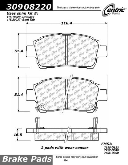 StopTech Sport Brake Pads With Shims And Hardware