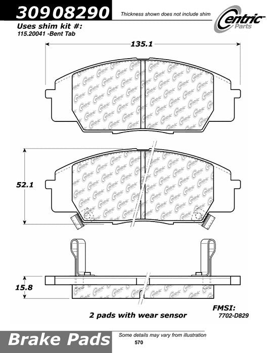 StopTech Sport Brake Pads With Shims And Hardware