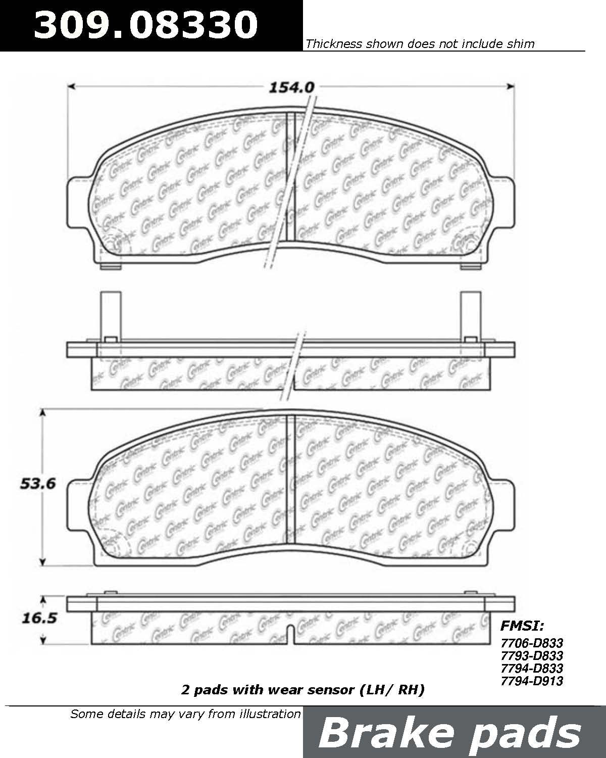 StopTech Sport Brake Pads With Shims And Hardware