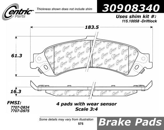 StopTech Sport Brake Pads With Shims And Hardware