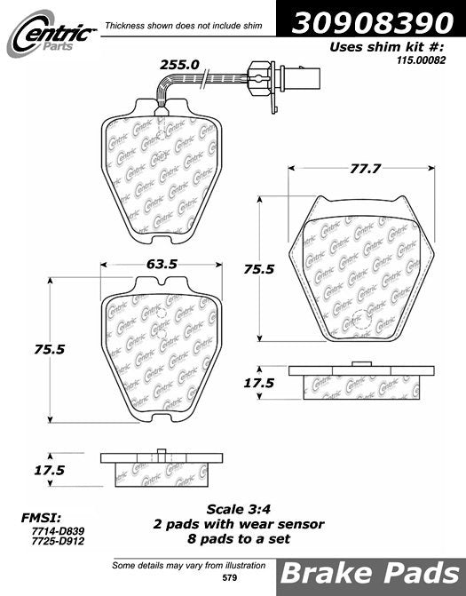 StopTech Sport Brake Pads With Shims And Hardware