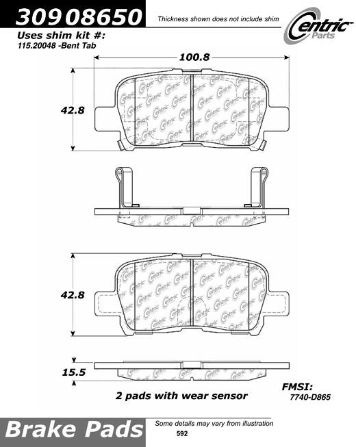 StopTech Sport Brake Pads With Shims And Hardware