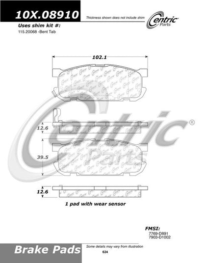 StopTech 309 Performance Rear Brake Pads - Mazda Miata Sport Brakes