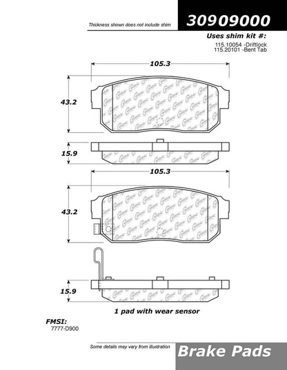StopTech  Sport Brake Pads With Shims And Hardware