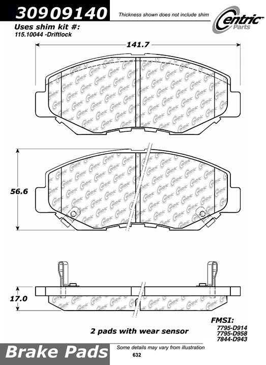StopTech Sport Brake Pads With Shims And Hardware