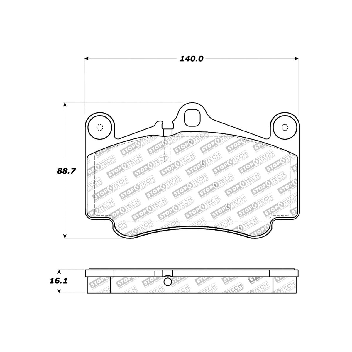 StopTech Sport Brake Pads With Shims And Hardware