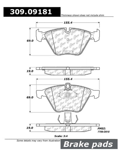 StopTech Sport Brake Pads With Shims And Hardware