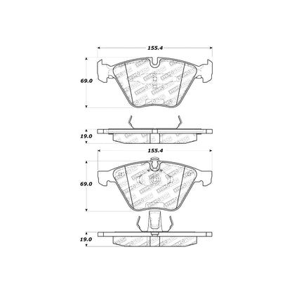 StopTech Sport Brake Pads With Shims And Hardware