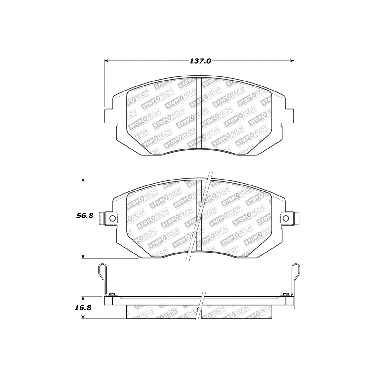 StopTech Sport Brake Pads With Shims And Hardware