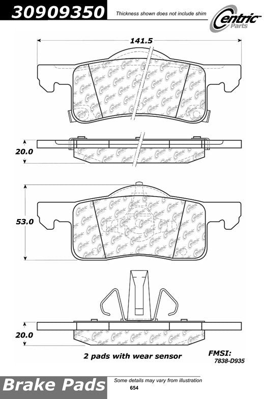 StopTech Sport Brake Pads With Shims And Hardware