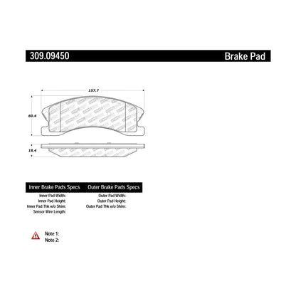 StopTech Sport Brake Pads With Shims And Hardware