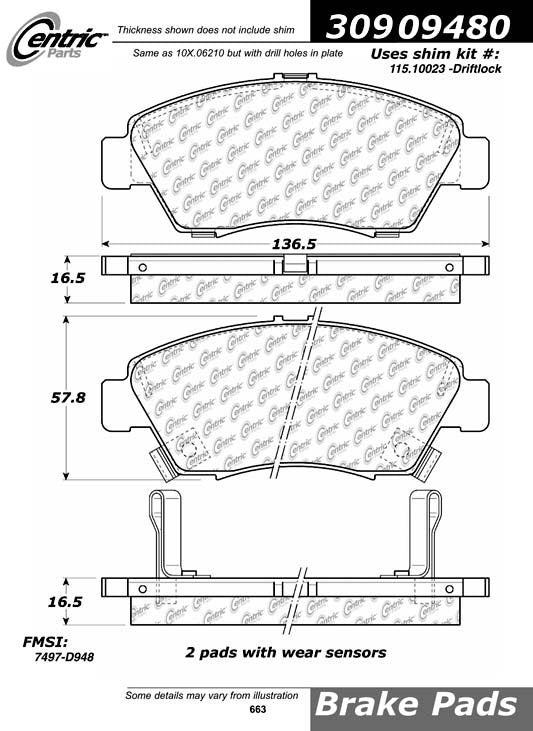 StopTech Sport Brake Pads With Shims And Hardware