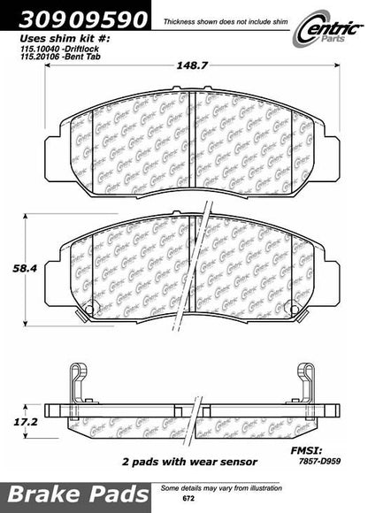 StopTech Sport Brake Pads With Shims And Hardware