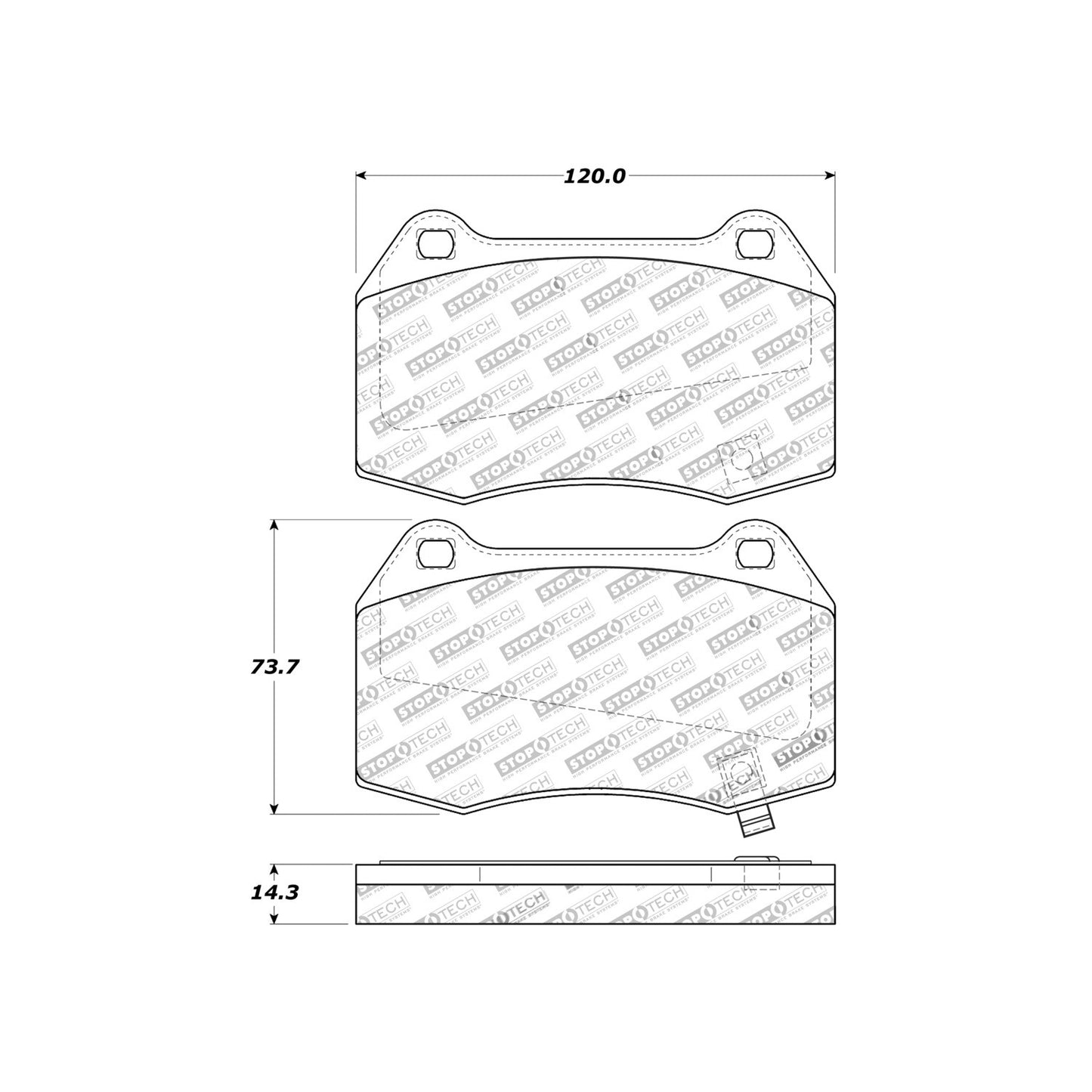 StopTech Sport Brake Pads With Shims And Hardware