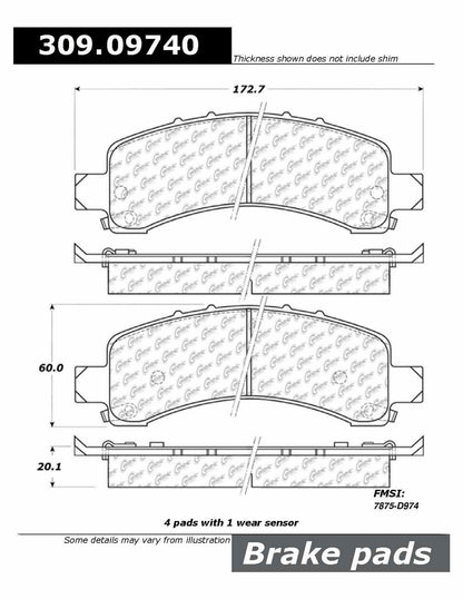 StopTech Sport Brake Pads w/Shims - Front 309.09740