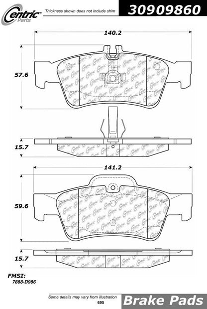 StopTech Sport Brake Pads With Shims And Hardware