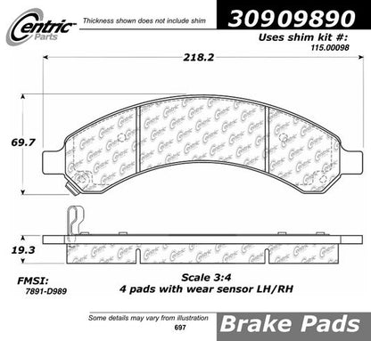 StopTech Sport Brake Pads w/Shims - Front 309.09890