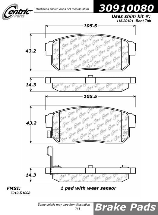 StopTech Sport Brake Pads With Shims And Hardware
