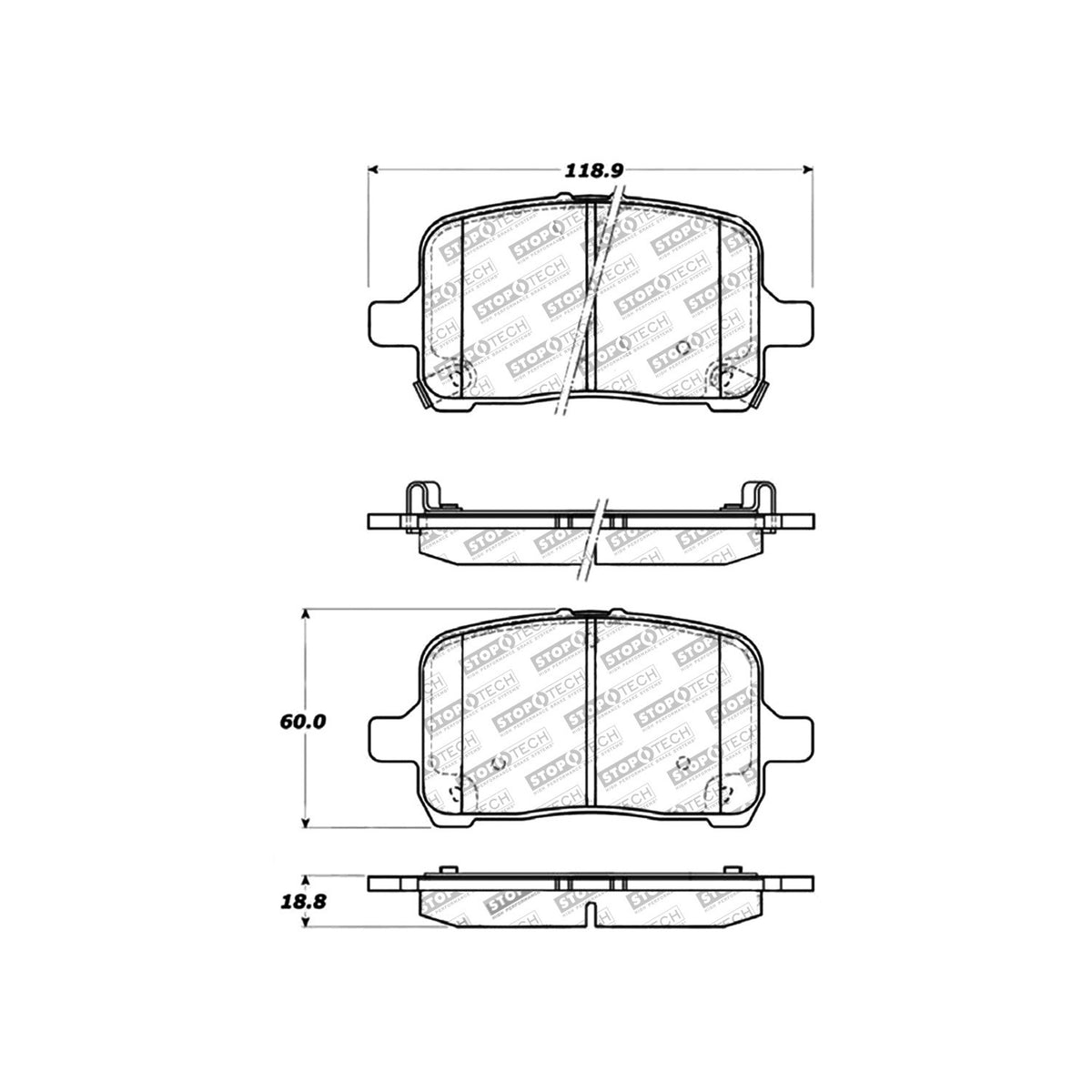 StopTech Sport Brake Pads With Shims And Hardware