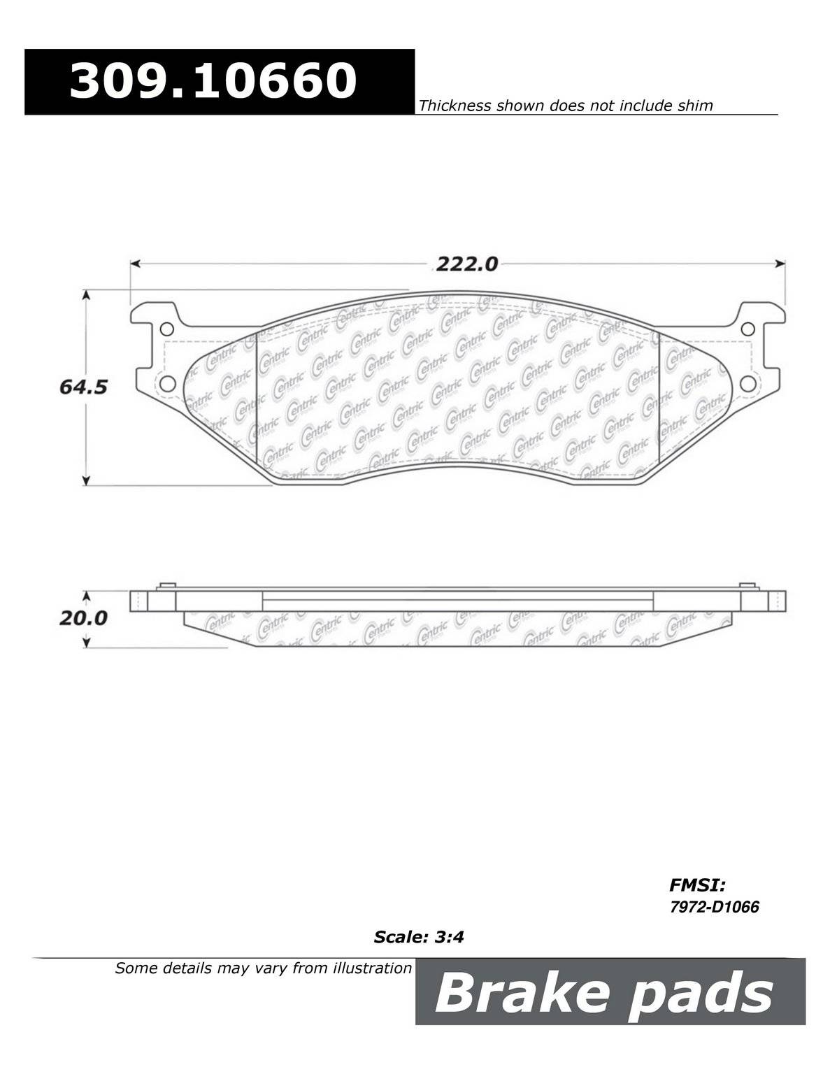 StopTech Sport Brake Pads w/Shims - Rear 309.10660