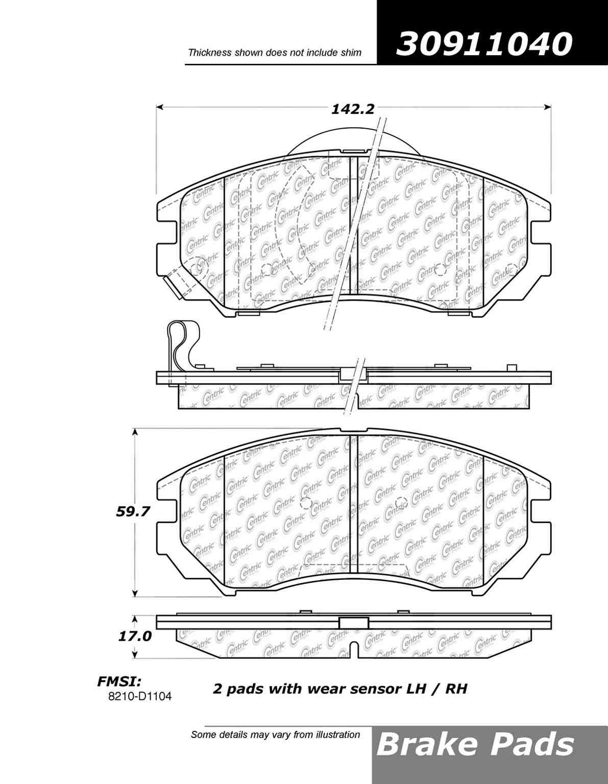 StopTech Sport Brake Pads With Shims And Hardware