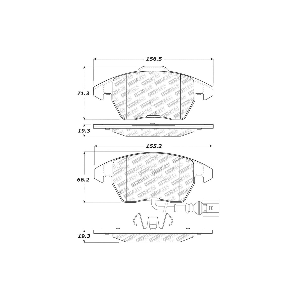 StopTech Sport Brake Pads With Shims And Hardware