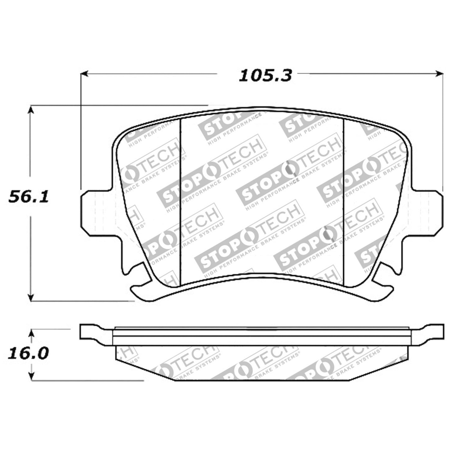 StopTech Sport Brake Pads With Shims And Hardware