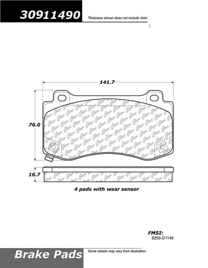 StopTech Sport Brake Pads With Shims And Hardware