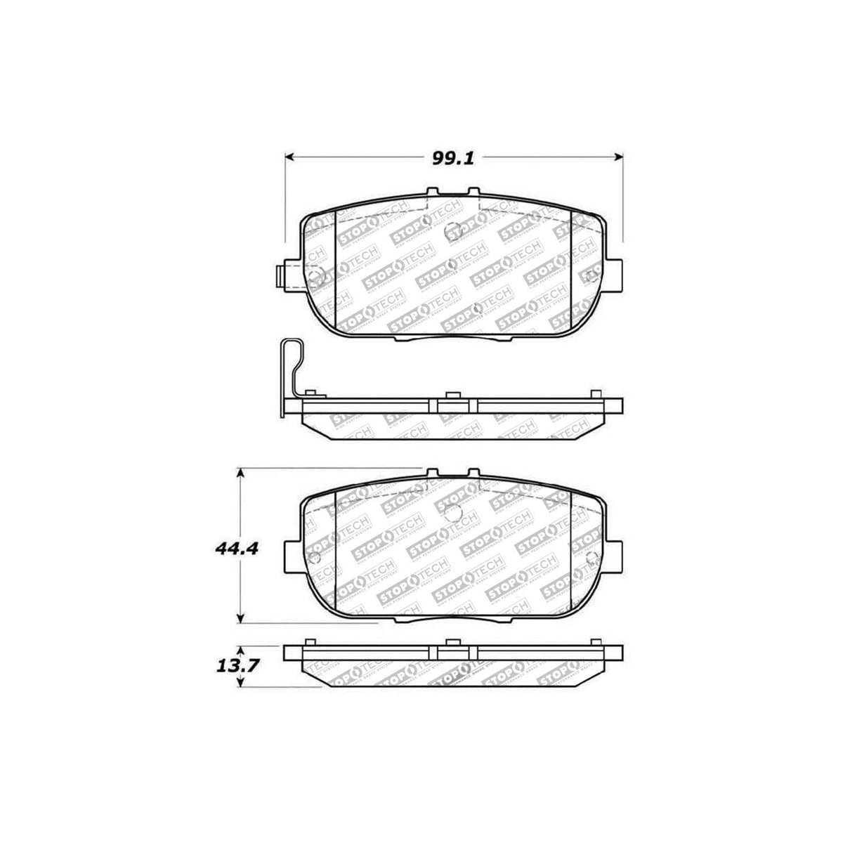 StopTech Sport Brake Pads With Shims And Hardware