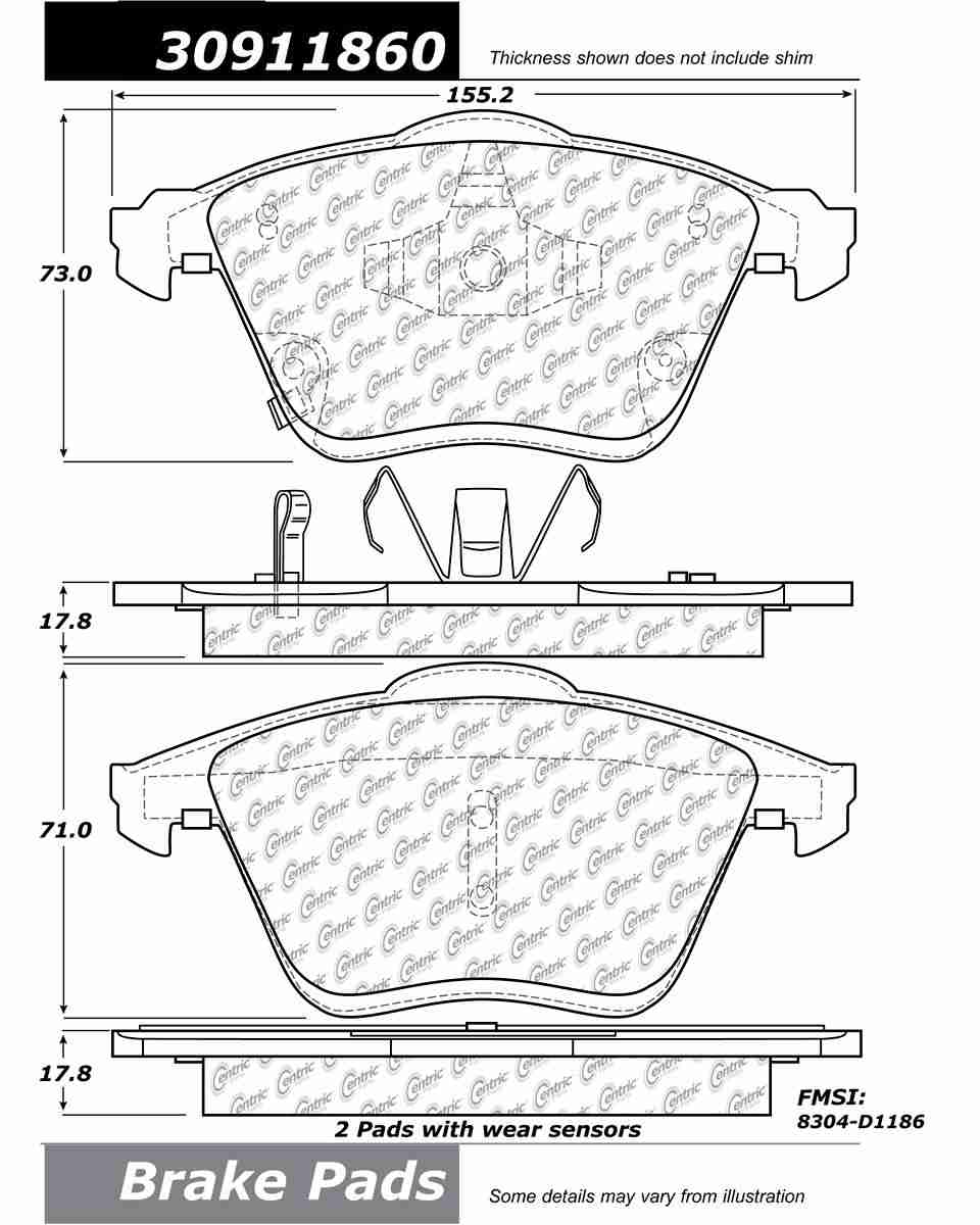 StopTech Sport Brake Pads with Shims and Hardware 309.11860