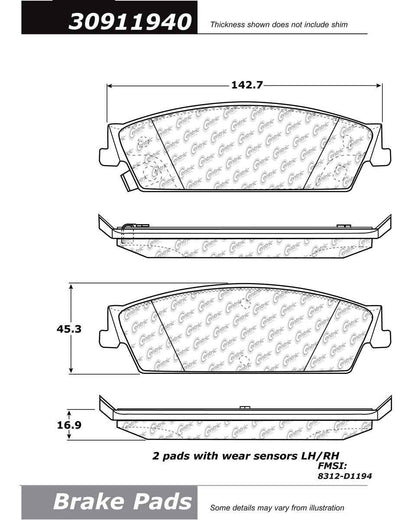 StopTech Sport Brake Pads With Shims And Hardware