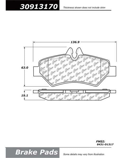 StopTech Sport Brake Pads w/Shims - Front 309.13170