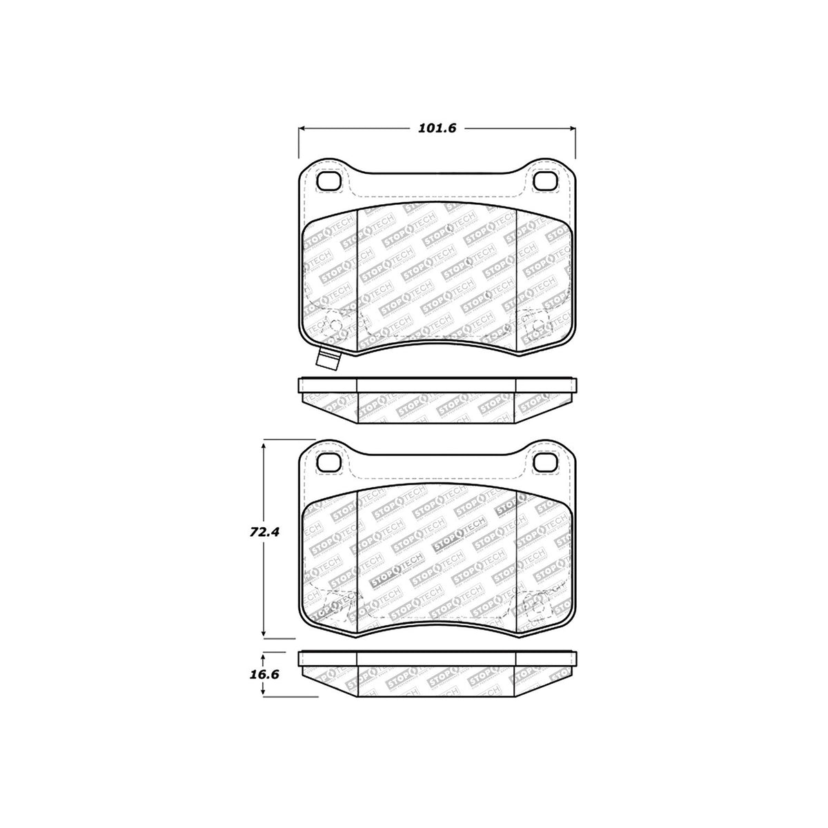StopTech Sport Brake Pads With Shims